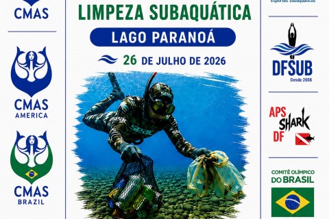 Clean Up 2026 reúne voluntários para limpeza subaquática no Lago Paranoá neste domingo